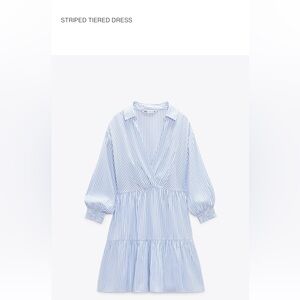Zara Blue and White Striped Shirt; Size XS; EUC
